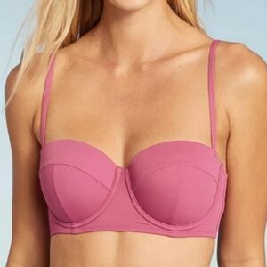Shade & Shore Light Lift Bralette Bikini Top in Pink Size 34B #